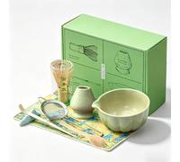 Matcha Whisk Set, 8 Piece Japanese Matcha Making Kit with Ceremony Set with Sifter, Bowl, Holder, Whisk, Scoop for Traditional Tea Ceremony, Ideal Gift for Home & Kitchen