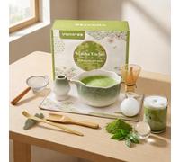 Matcha Whisk Set, 9 Pcs Matcha Whisk and Bowl Set, Stand, Spoon, Scoop, Holder, Sieve, Tea Towel, Ice Sphere Mold, Complete Starter Kit for Matcha, Tea Ceremony & Matcha Lover Gifts (Green Gradient)