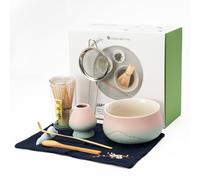Matcha Whisk Set, Matcha Bowl with Spout, 8PCS Matcha kit, Matcha Whisk and Bowl, Matcha Chasen, Bamboo Scoop, Scoop Rest, Sifter and Tea Towel, Gifts and Ceremony Set for Macha Lovers.(Gradient)