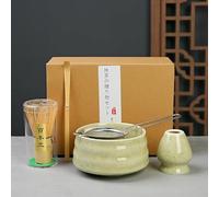 Matcha Whisk Set, Matcha Kit Ceremonial Grade Matcha Includes Bowl with Spout Bamboo Whisk Scoop Sifter, Gift for Macha Lovers to Enjoy Making Tea (4)