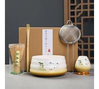 Matcha Whisk Set, Matcha Kit Ceremonial Grade Matcha Includes Bowl with Spout Bamboo Whisk Scoop Sifter, Gift for Macha Lovers to Enjoy Making Tea (10)