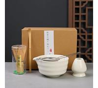 Matcha Whisk Set, Matcha Kit Ceremonial Grade Matcha Includes Bowl with Spout Bamboo Whisk Scoop Sifter, Gift for Macha Lovers to Enjoy Making Tea (2)