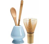 Matcha Whisk Set of 4,Natural Matcha Whisk,Bamboo Matcha Whisk,Traditional Scoop,Tea Spoon,Whisk Holder,Japanese Tea Tools for Ceremony Gift