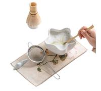 Matcha Whisk Set - Traditional Drink Tools for Calming Occasions | Polished Wood with Serving Spoon and Stirring Bowl, Crafted Utensils, Desk Pause Party Setup Spa for Mindful Moments
