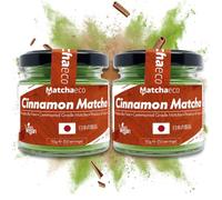 Matchaeco 100g Cinnamon Soul Ceremonial Matcha [2 x50g Cinnamon] Japanese Matcha Green Tea Powder Flavoured |Authentic Stone Ground Ceremonial Grade From Japan | Vegan Gift Ideas | (CC)