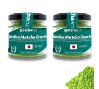 Matchaeco 100g Japanese Spirulina "Ocean Boost" Matcha Green Tea Powder Flavoured |Authentic Stone Ground Ceremonial Grade From Japan | Pesticide-Free | Vegan Baking, Gift | (100g Spirulina)