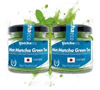 Matchaeco 100g Mint Matcha [2 x 50g Mint] Peppermint Matcha Green Tea Powder Flavoured |Authentic Stone Ground Ceremonial Grade From Japan | Pesticide-Free | Vegan | (100g M)