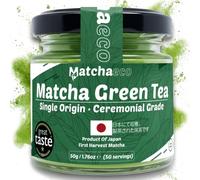 Matchaeco Ceremonial Grade Matcha Powder 50g | Premium Japanese Stone-Ground Green Tea from Japan | Perfect For Lattes, Smoothies | Natural Energy Vegan | Recyclable Jar | L-theanine, Antioxidants