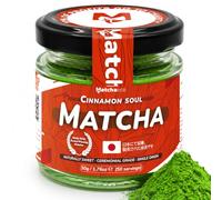 Matchaeco Cinnamon Flavoured Matcha Powder 50g | Japanese Green Tea Natural | Made With Award-Winning Japanese Matcha & Natural Cinnamon, Cosy, Smooth & Perfect For Spiced Lattes - 50g Recyclable Jar