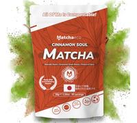 Matchaeco Cinnamon Soul Matcha Powder 30g - Japanese Ceremonial Green Tea with Natural Cinnamon, Smooth Warm Spiced Matcha, Eco Compostable Pouch, Vegan Energy Tea