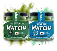 Matchaeco Classic & Mint Matcha Duo - 2×50g Ceremonial Japanese Matcha Powder Jars | Regular & Mint Flavoured Matcha | Premium Antioxidant Green Tea for Lattes, Smoothies & Tea Rituals