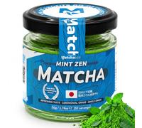 Matchaeco Mint Zen Peppermint Ceremonial Matcha Green Tea Powder 50g | Authentic Stone-Ground Ceremonial Grade | All Natural | Japanese Matcha Vegan | Baking & Gift Ideas | (50g M)