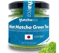 Matchaeco “Mint Zen” Peppermint Matcha Green Tea Powder 50g |Authentic Stone-Ground Ceremonial Grade | All Natural | Pesticide-Free | Vegan | Baking & Gift Ideas | (50g M)