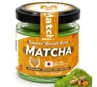 Matchaeco Turmeric Flavoured Matcha 50g | Japanese Green Natural Tea Blend | Made With Award-Winning First Harvest Japanese Matcha, Turmeric, Ginger & Cinnamon, Perfect For Spiced Lattes