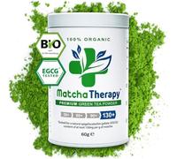 MatchaTherapy 130+ | ORGANIC Matcha Tea Powder | 60g | At least 130mg/g tested EGCG Catechin Content | Supports Immune System & Energy Levels | Ceremonial Grade | Green Tea from Japan