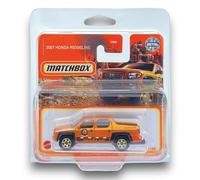 Matchbox 2007 Honda Ridgeline (Orange) - Honda 2023-96/100 (Short Card) - COMES IN A KLAS CAR KEEPER SHORT CARD PROTECTOR CASE - HFT17