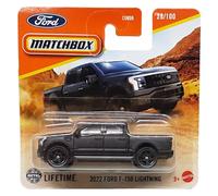 Matchbox - 2022 Ford F-150 Lightning - MBX Adventure 28/100 - JFT07 - Short Card - Matte Black - Pickup Truck - Superfast Lesney - Mattel 2024-1:64