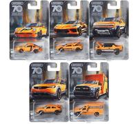 Matchbox 2023 70th Anniversary Special Edition Moving Parts Complete Set of 5 Diecast Vehicles from HMV12-956A Release, Orange