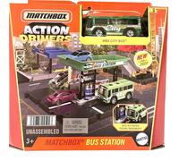 Matchbox Action Drivers Bus Station Playset Official Mattel