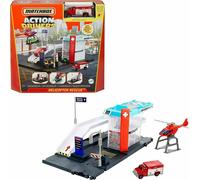 Matchbox Action Drivers Playset Fire, Petrol, Helicopter Rescue Light&Sound