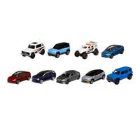 Matchbox Cars, 9-Pack of 1:64 Scale Toy Trucks & Vehicles from The Adventures World Tour Show, 1 Exclusive Vehicle
