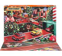 Matchbox Cars, Advent Calendar, 24 Surprises Behind Each Door, 10 Die-Cast 1:64 Scale Toy Cars and 14 Wintery Accessories, HLH04