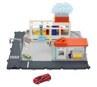 Matchbox Cars Playsets, Matchbox Super Clean Carwash, Realistic Lights and Sounds, Kid- and Car-Activated Features and Connects to Other Sets, 1 Matchbox Car, HNJ54