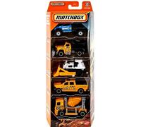 Matchbox Construction Crew 5 Pack [Ram Work Truck, Plow Master 6000, Ground Breaker, 2015 Ram 1500, Cement King] 1:64 Scale Diecast Toy Vehicles