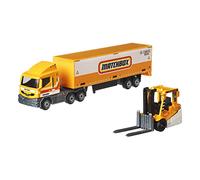Matchbox Convoys Collectible Cars Die-cast Series - MBX Cabover & Box Trailer with Power Lift Forklift