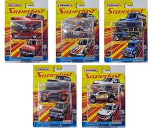 Matchbox Diecast Metal Super Fast Sports Vehicles 1.64 Scale - Full Set of X5