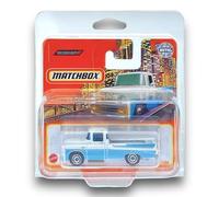 Matchbox Dodge Sweptside Pickup (White & Light Blue) - Dodge 2022-68/100 (Short Card) - COMES IN A KLAS CAR KEEPER SHORT CARD PROTECTOR CASE - HFR48