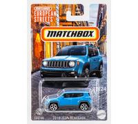 Matchbox European Streets 2019 Jeep Renegade Blue 10/24 1:64 Scale, Die-Cast
