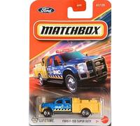 Matchbox Ford F-550 Super Duty Diecast Car, 1:64 Scale, Blue/Yellow, #41/125