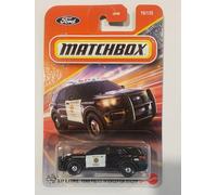 Matchbox Ford Police Interceptor Utility, Black & White, 1:64 Scale Diecast Car, 75/125