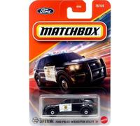 Matchbox Ford Police Interceptor Utility, Black & White, 1:64 Scale Diecast Car, 75/125