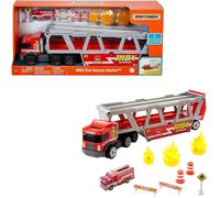 Matchbox GWM23 Construction Hauler with 1 Fire Engine and 8 Accessories, Toy fr