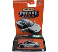 Matchbox Moving Parts Porsche Taycan GTS Sport Turismo, 1:64 Scale, Silver Die Cast Car