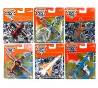 Matchbox Sky Busters Die-Cast Aircraft Bundle, 6-Pack, Air Blade, Sea Arrow, Hypersonic Jet, Crop Duster, Cessna Caravan, Pusher Prop GLR68-956M