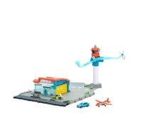 Matchbox Toy Car Playset, Takeoff Adventure Airport Set with Die-Cast Audi in 1:64 Scale, Plastic Plane, Take-Off & Landing Feature & Storage, JBW37