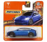 Matchbox - Tesla Model Y - MBX Metro 3/100 - HVN74 - Short Card - Blue Metallic - Superfast Lesney - Mattel 2024-1:64