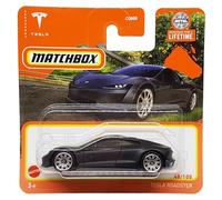 Matchbox - Tesla Roadster - MBX Road Trip 48/100 - HVP07 - Short Card - Matte Black - Superfast Lesney - Mattel 2024-1:64