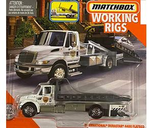 Matchbox Working Rigs International Durastar 4400 Flatbed Transporter in White,unisex