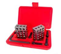 Matched Pair Steel Setup Blocks 25-50-75mm with 23 Holes Hardened Ground for SURFACE for Machinist DIY Woodwork with Accessories