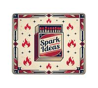 Matches Small Mouse Pad, Vintage Retro Flames Stars Red Square Rubber Smooth Stitched Edge Cloth Mousepad Accessories for Office Home Computer Laptop Square 8x10 Inch
