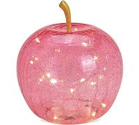 matches21 Apple with 20 LED Lights & Timer Decorative Glass Apple Decorative Figure Decorative Light Home Decoration Pink/Pink 1 Piece Diameter 16 cm