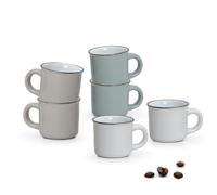 matches21 espressocups Mugs Enamel-Optic espressomugs 6 Pieces Set Each 6,5 cm / 120 ml