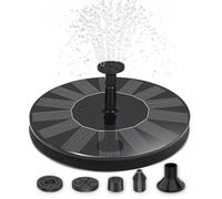 matches21 HOME & HOBBY Solar Fountain - 16 cm Floating Solar Water Pump with 5 Interchangeable Attachments - Fountain Water Feature for Outdoor Use