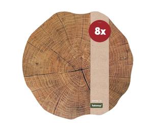 matches21 Table mat placemat Motiv Trunk Bole Tree Slice Wood Optics Brown 8 Pieces Set Round Ø 38 cm from Synthetics Place Set impermeable Washable