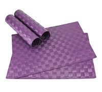 matches21 Table Place Mat Set Including Modern Place Mats Set of 4 Braided Plastic Place Mats 45 x 30 cm/Washable/Available in a Range of Stunning Colours from Table Linen Specialist Purple