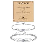 Matching Bracelets, Couple Bracelet Anniversary Couple Gifts for Him and Her Boyfriend and Girlfriend Stainless Steel Relationship Bracelets Birthday Gifts for Her Wife Husband Anniversary Jewelry for